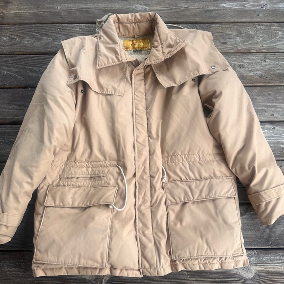 Camel vintage Goosedown Puffer Coat
